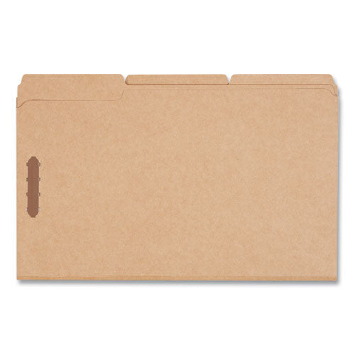 Reinforced Top Tab Fastener Folders,0.75" Expansion, 2 Fasteners, Legal Size, Brown Kraft Exterior, 50/box