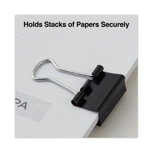 Binder Clips With Storage Tub, Mini, Black/silver, 60/pack.