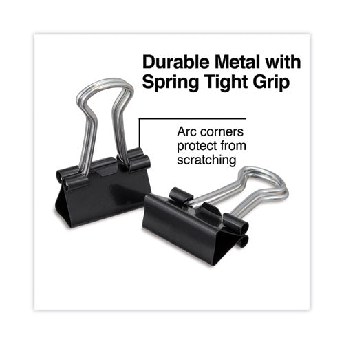 Binder Clips With Storage Tub, Mini, Black/silver, 60/pack.