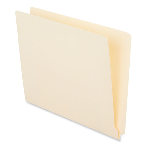 Deluxe Reinforced End Tab Folders, 9" High Front, Straight Tabs, Letter Size, 0.75" Expansion, Manila, 100/box