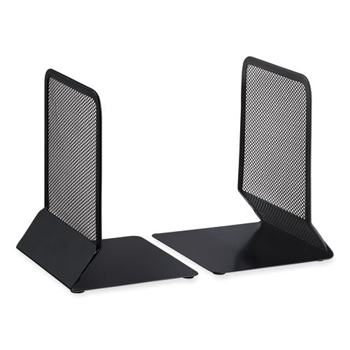 Metal Mesh Bookends, Nonskid, 5.38 X 5.38 X 6.75, Black, 1 Pair.