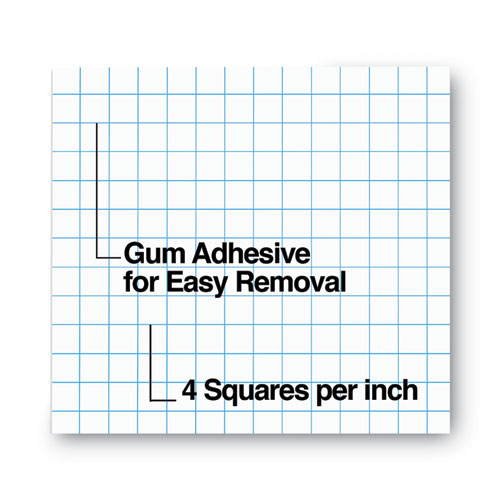 Quadrille-rule Glue Top Pads, Quadrille Rule (4 Sq/in), 50 White 8.5 X 11 Sheets, Dozen.