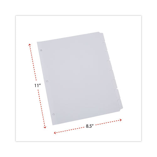 Deluxe Write-on/erasable Tab Index, 8-tab, 11 X 8.5, White, White Tabs, 1 Set
