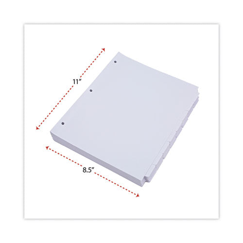 Self-tab Index Dividers, 8-tab, 11 X 8.5, White, 24 Sets