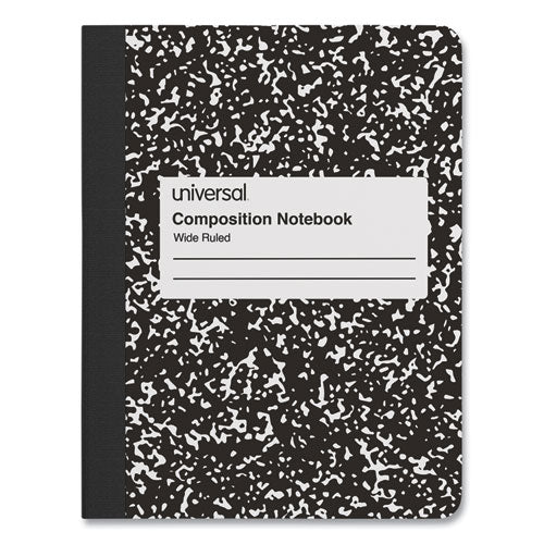 Composition Book, Wide/legal Rule, Black Marble Cover, (100) 9.75 X 7.5 Sheets, 6/pack