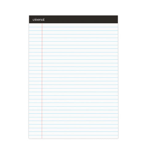 Premium Ruled Writing Pads With Heavy-duty Back, Wide/legal Rule, Black Headband, 50 White 8.5 X 11 Sheets, 6/pack.