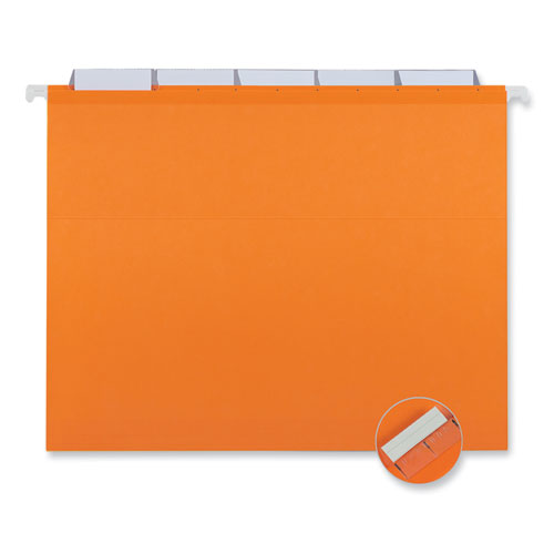 Deluxe Reinforced Recycled Hanging File Folders, Letter Size, 1/5-cut Tabs, Assorted, 25/box.