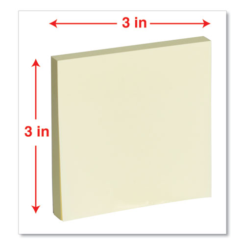 Self-stick Note Pads, 3" X 3", Yellow, 100 Sheets/pad, 12 Pads/pack
