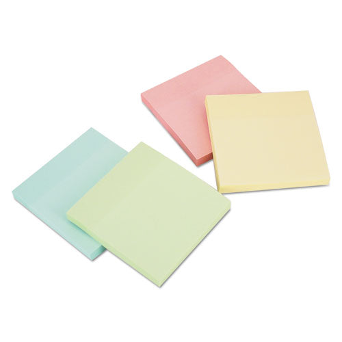 Self-stick Note Pad Cabinet Pack, 3" X 3", Assorted Pastel Colors, 90 Sheets/pad, 24 Pads/pack