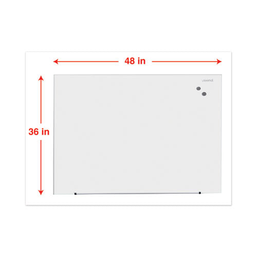 Frameless Magnetic Glass Marker Board, 48 X 36, White Surface
