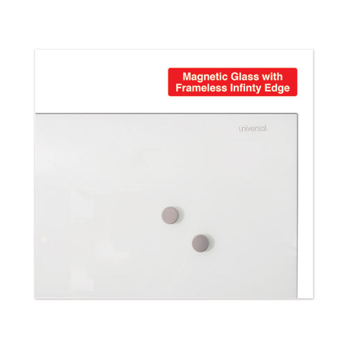 Frameless Magnetic Glass Marker Board, 48 X 36, White Surface