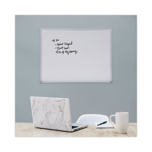 Melamine Dry Erase Board With Aluminum Frame, 24 X 18, White Surface, Anodized Aluminum Frame.