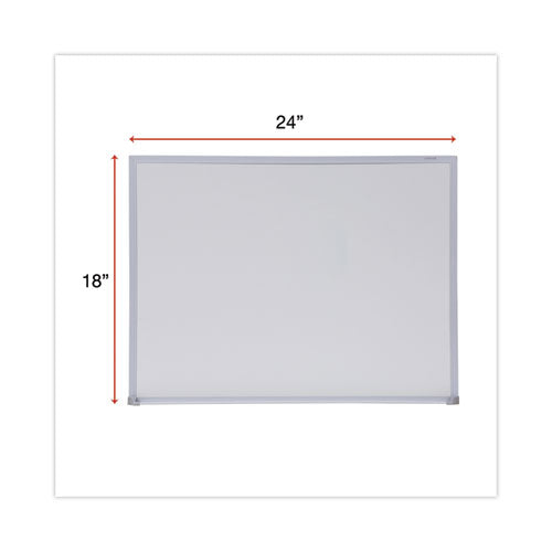 Melamine Dry Erase Board With Aluminum Frame, 24 X 18, White Surface, Anodized Aluminum Frame.