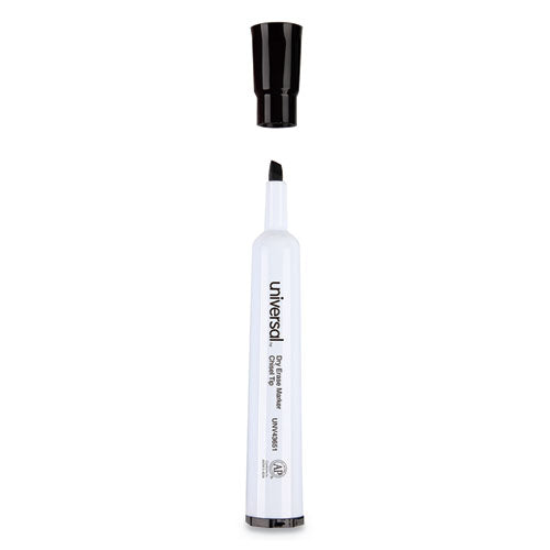 Dry Erase Marker, Broad Chisel Tip, Black, Dozen.