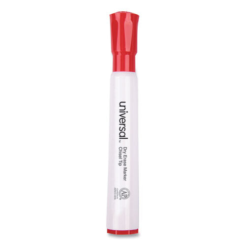 Dry Erase Marker, Broad Chisel Tip, Red, Dozen.