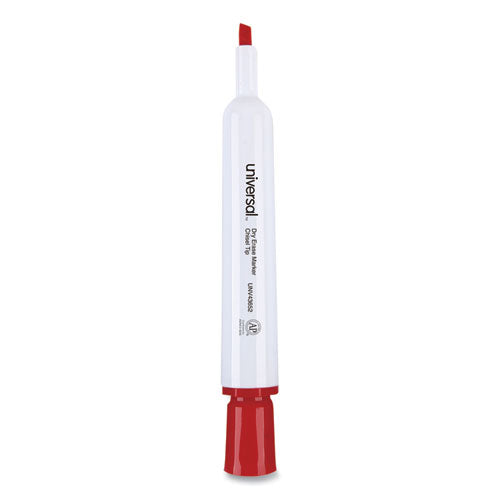 Dry Erase Marker, Broad Chisel Tip, Red, Dozen.