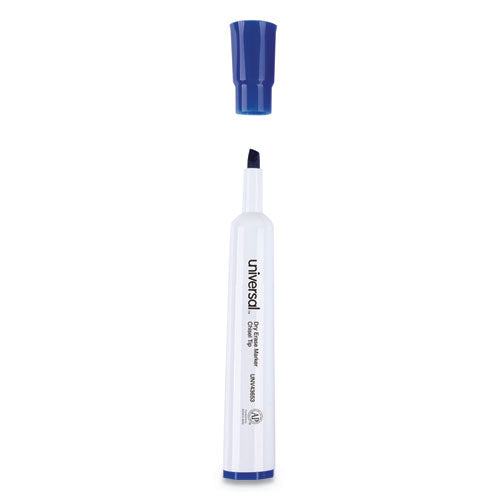 Dry Erase Marker, Broad Chisel Tip, Blue, Dozen.