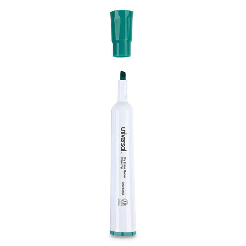 Dry Erase Marker, Broad Chisel Tip, Green, Dozen.