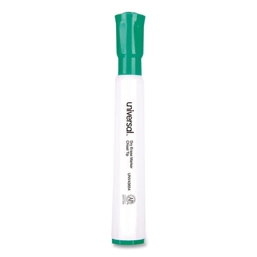 Dry Erase Marker, Broad Chisel Tip, Green, Dozen.