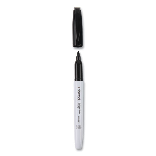 Pen Style Dry Erase Marker, Fine Bullet Tip, Black, Dozen.