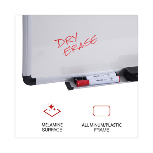 Modern Melamine Dry Erase Board With Aluminum Frame, 36 X 24, White Surface.