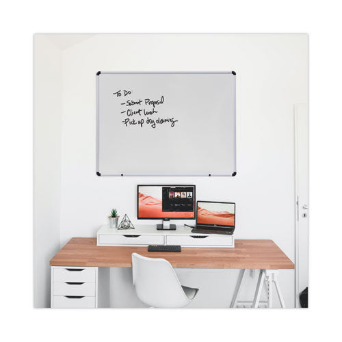 Modern Melamine Dry Erase Board With Aluminum Frame, 48 X 36, White Surface.