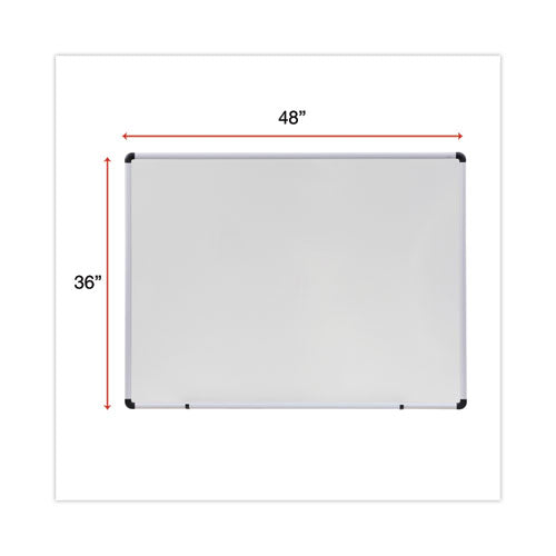 Modern Melamine Dry Erase Board With Aluminum Frame, 48 X 36, White Surface.