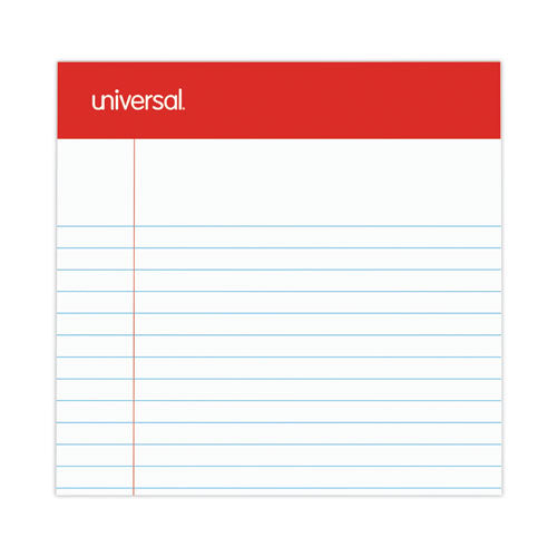 Perforated Ruled Writing Pads, Narrow Rule, Red Headband, 50 White 5 X 8 Sheets, Dozen.