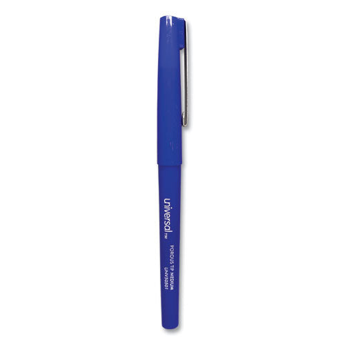 Porous Point Pen, Stick, Medium 0.7 Mm, Blue Ink, Blue Barrel, Dozen.