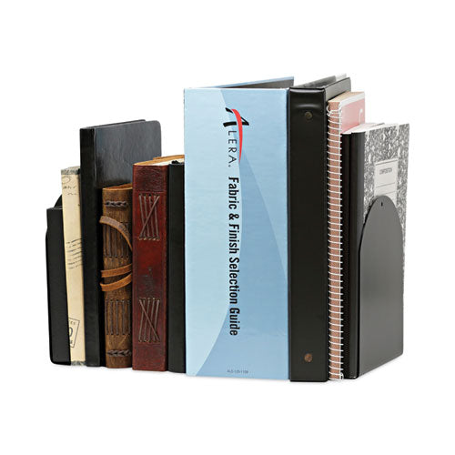 Magnetic Bookends, 6 X 5 X 7, Metal, Black, 1 Pair.