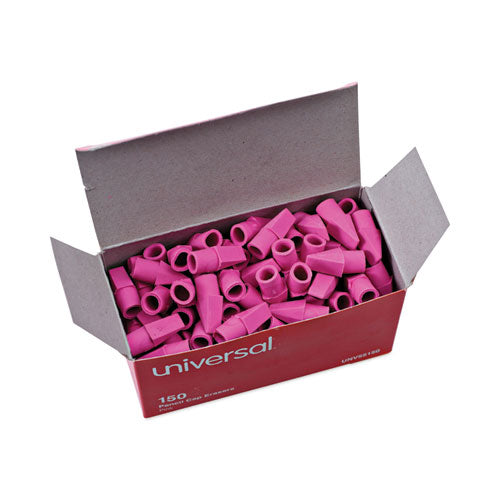 Pencil Cap Erasers, For Pencil Marks, Pink, 150/pack.