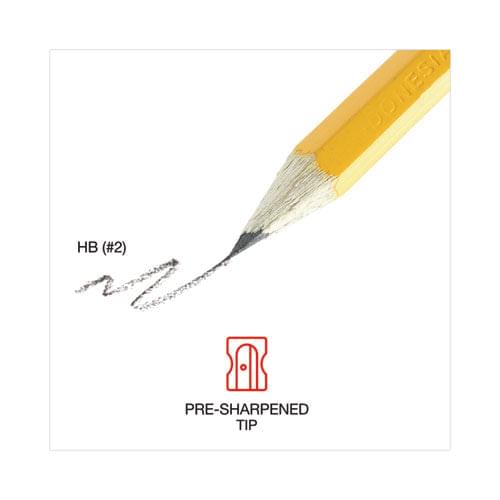 #2 Pre-sharpened Woodcase Pencil, Hb (#2), Black Lead, Yellow Barrel, 24/pack.