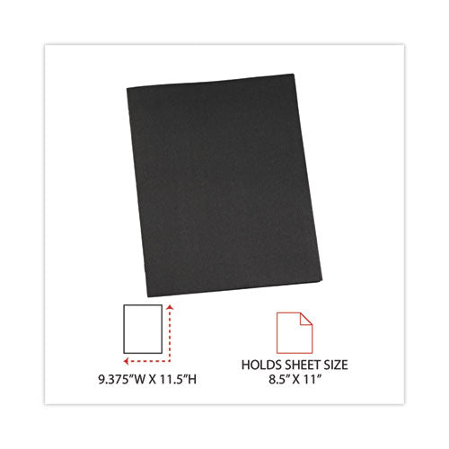Two-pocket Portfolios With Tang Fasteners, 0.5" Capacity, 11 X 8.5, Black, 25/box