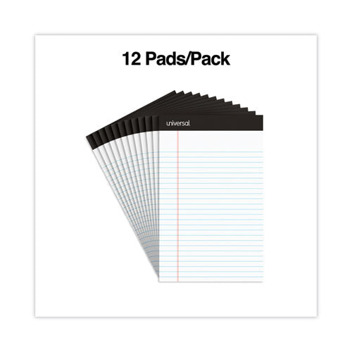 Premium Ruled Writing Pads With Heavy-duty Back, Narrow Rule, Black Headband,50 White 5 X 8 Sheets, 12/pack