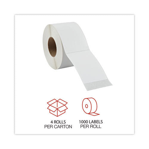 Thermal Transfer Blank Shipping Labels, Label Printers, 4 X 6, White, 1,000/roll, 4 Rolls/carton