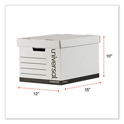 Medium-duty Lift-off Lid Boxes, Letter/legal Files, 12" X 15" X 10", White, 12/carton.