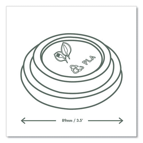 89 Series Hot Cup Lids, Compostable, Fits 89-series Hot Cups, White, 1,000/carton.