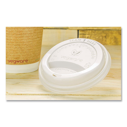 89 Series Hot Cup Lids, Compostable, Fits 89-series Hot Cups, White, 1,000/carton.