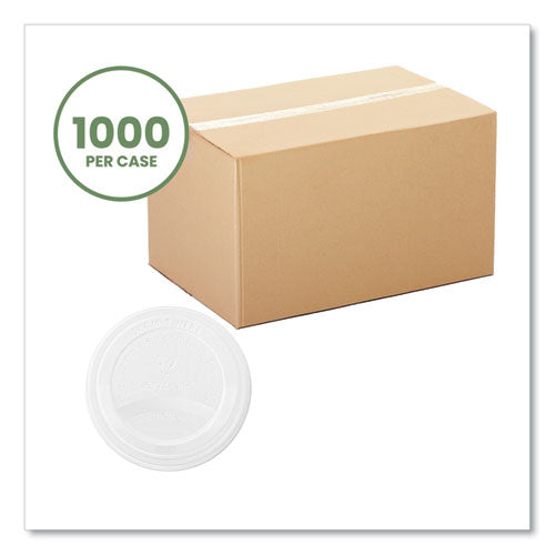 89 Series Hot Cup Lids, Compostable, Fits 89-series Hot Cups, White, 1,000/carton.