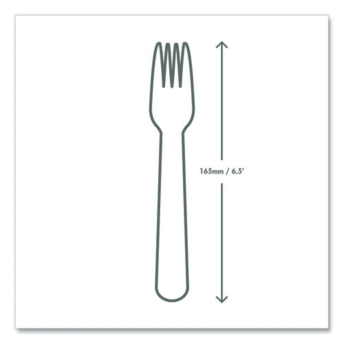 White Cpla Cutlery, Compostable, Fork, 1,000/carton.