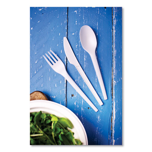 White Cpla Cutlery, Compostable, Knife, 1,000/carton.