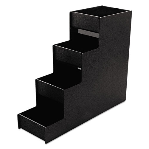 Narrow Condiment Organizer, 8 Compartments, 6 X 19 X 15.88, Black.