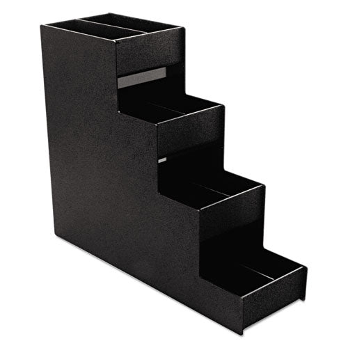 Narrow Condiment Organizer, 8 Compartments, 6 X 19 X 15.88, Black.