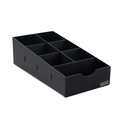 Condiment Caddy, 7 Compartments, 8.75 X 16 X 5.25, Black.