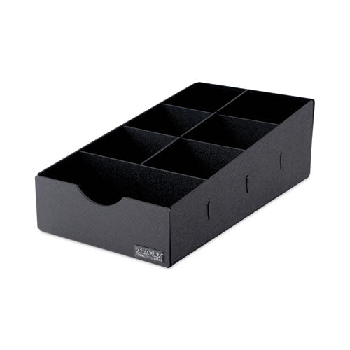 Condiment Caddy, 7 Compartments, 8.75 X 16 X 5.25, Black.