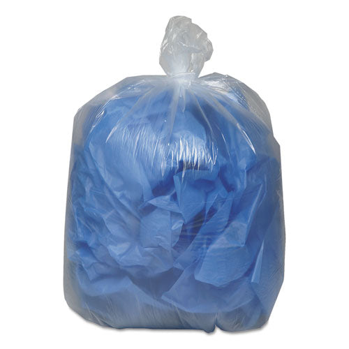 Linear Low-density Can Liners, 60 Gal, 0.9 Mil, 38" X 58", Clear, 10 Bags/roll, 10 Rolls/carton.