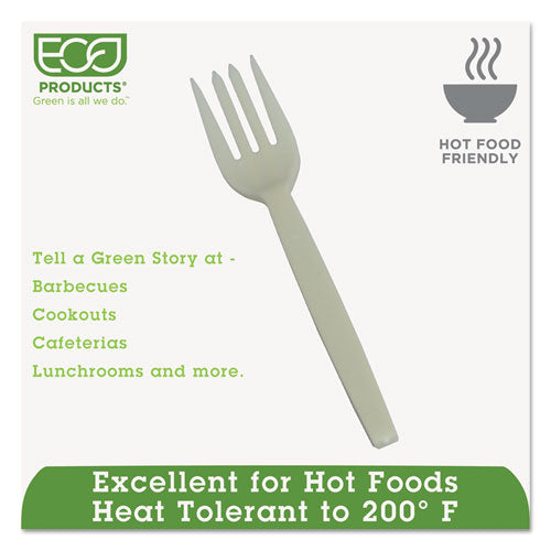 Ecosense Renewable Plant Starch Cutlery, Fork, 7", 50/pack, 20 Packs/carton.