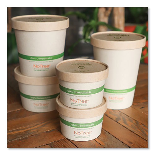 Paper Lids For Bowls, 4.6" Diameter, Kraft, 500/carton.