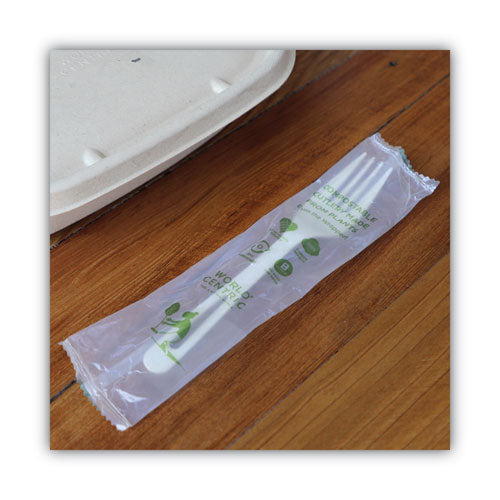 Tpla Compostable Cutlery, Fork, 6.3", White, 750/carton.