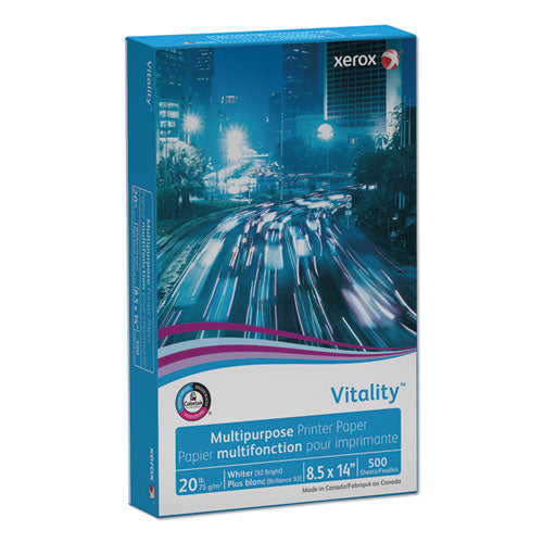 Vitality Multipurpose Print Paper, 92 Bright, 20 Lb Bond Weight, 8.5 X 14, White, 500 Sheets/ream, 10 Reams/carton.